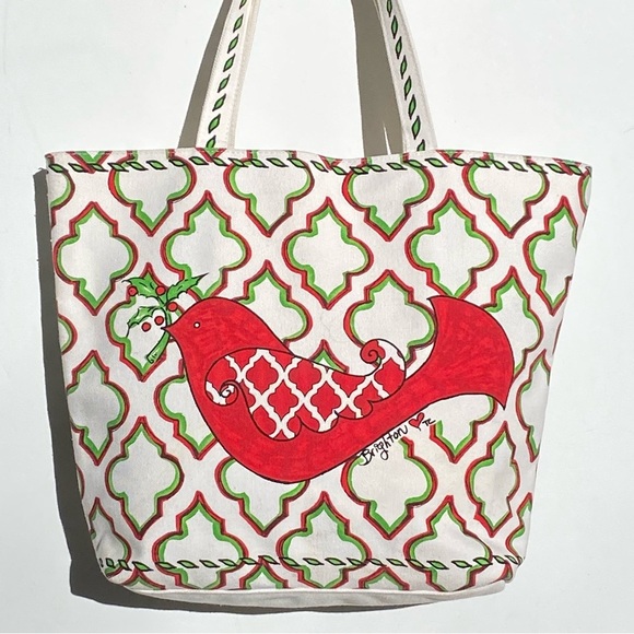 BRIGHTON Joy Christmas Themed Canvas tote Bag - Picture 2 of 12